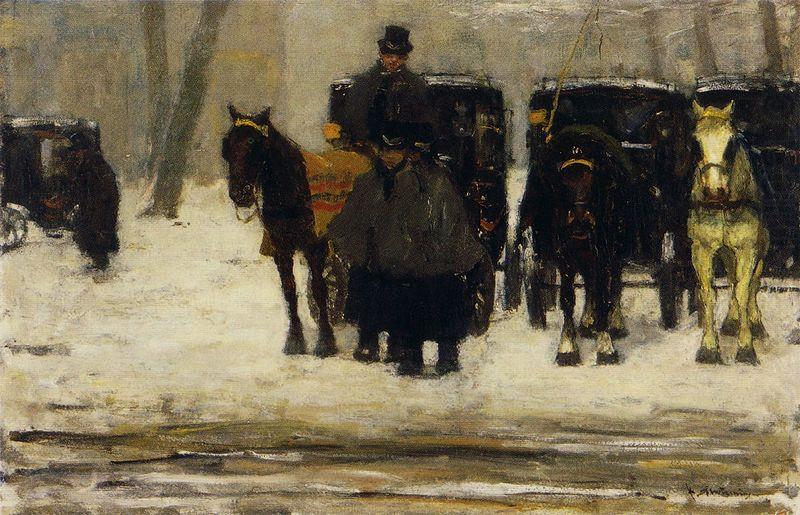 Floris Arntzenius Rental coaches in the snow china oil painting image
